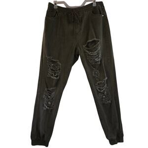 8th of LA Green Men's Holey Joggers Size L